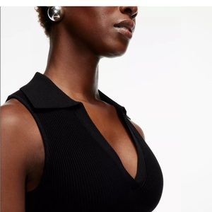 Babaton sculpt knit cropped polo